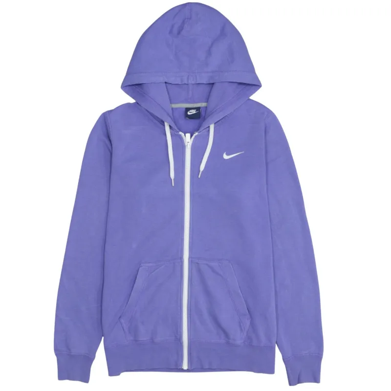 Nike Purple Full Zip Hoodie Women’s Large Embroidered Swoosh Drawstring Pockets Sweatshirt made by Nike