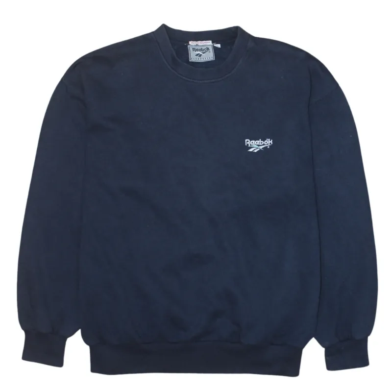 Reebok 90's Lightweight Crew Neck Sweatshirt Small Navy Blue sold by Vintage Club