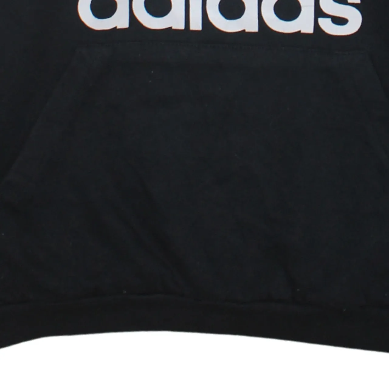 Adidas Black Hoodie Women’s Large Trefoil Printed Logo Three Stripe Sleeves Sweatshirt sold by Vintage Club product image thumbnail 4