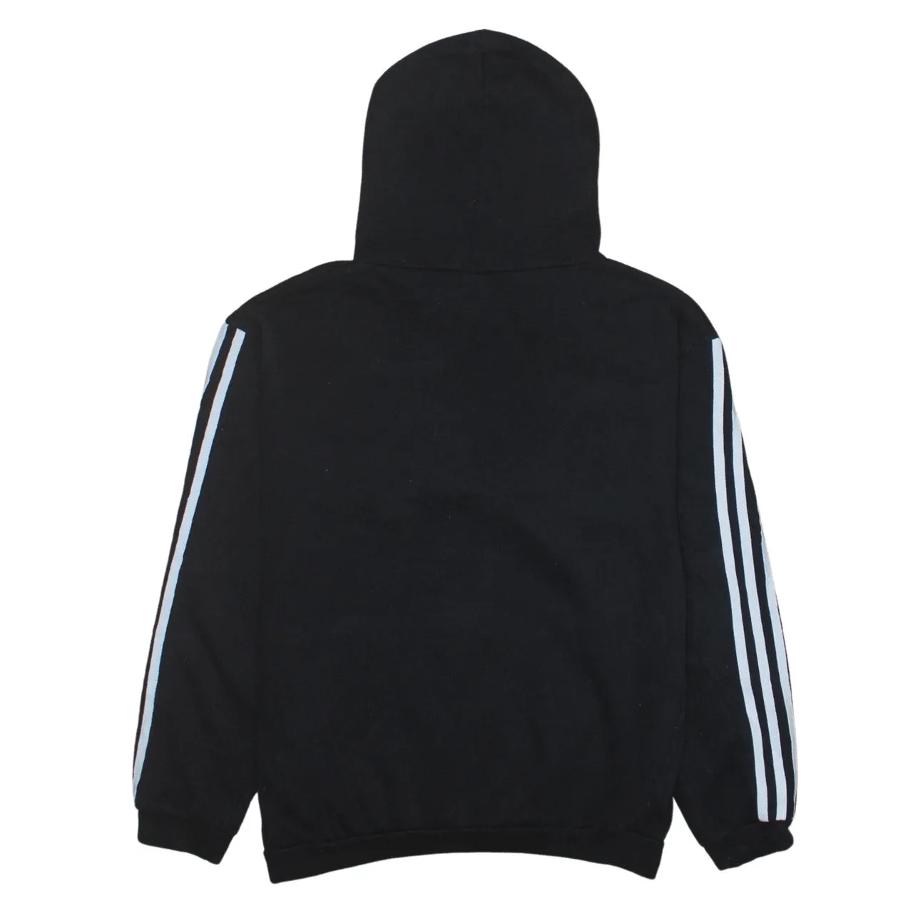 Adidas Black Hoodie Women’s Large Trefoil Printed Logo Three Stripe Sleeves Sweatshirt sold by Vintage Club product image thumbnail 2