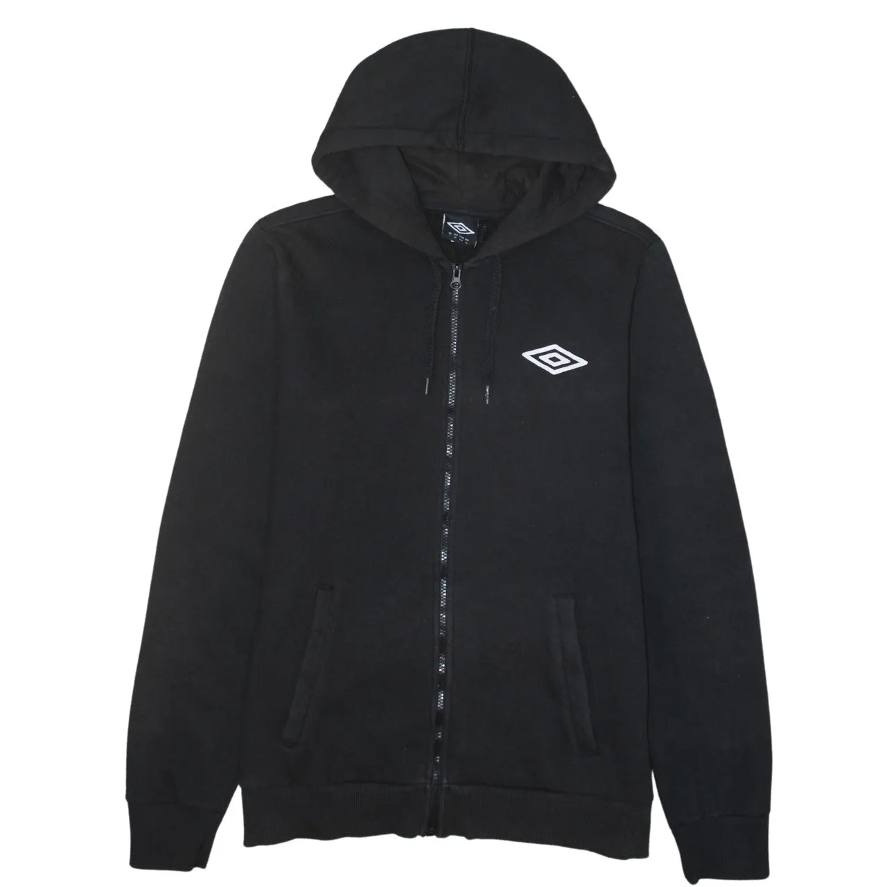 Umbro Black Zip Hoodie Women’s XLarge Embroidered Logo Split Pockets Casual Sweatshirt sold by Vintage Club