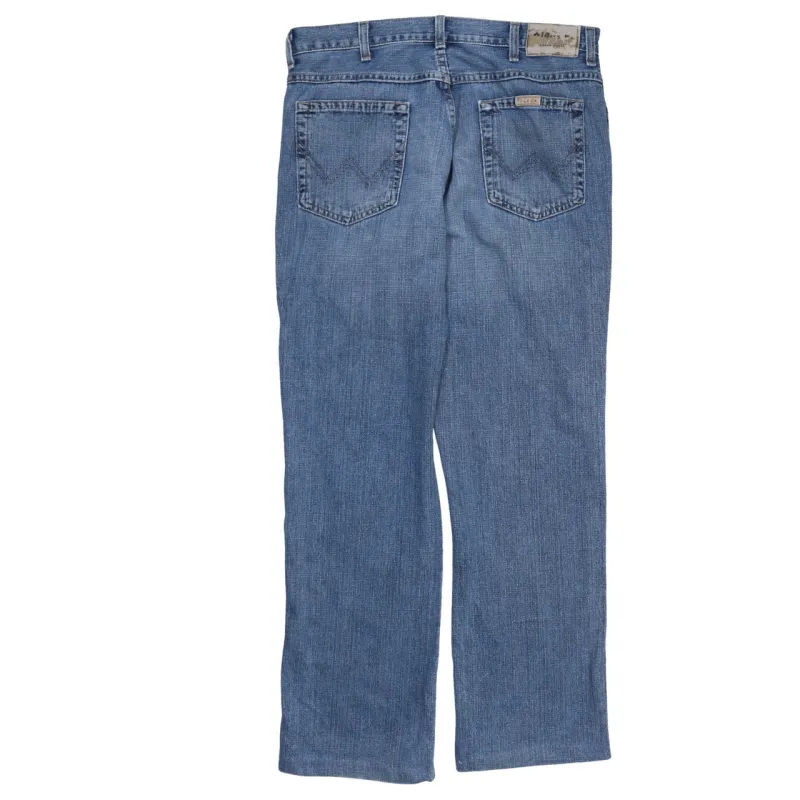 Wrangler Light Blue Jeans Men's 34 Straight Leg Mid Wash Faded Denim Pants sold by Vintage Club