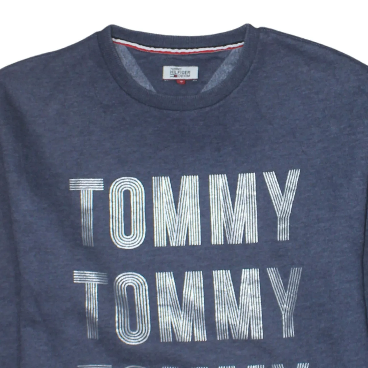Tommy Hilfiger 90's Spellout Crew Neck Sweatshirt Small Blue sold by Vintage Club product image thumbnail 3