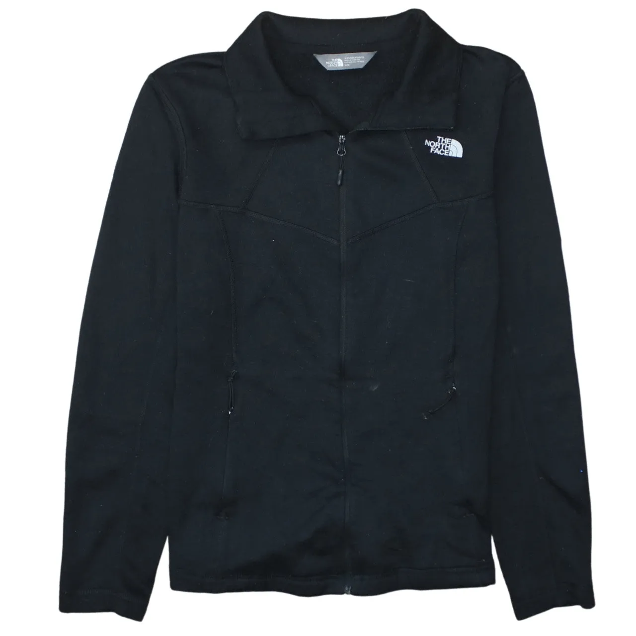 The North Face Black Fleece Jacket Women's Medium Full Zip Printed Logo Pockets Outdoor Top sold by Vintage Club