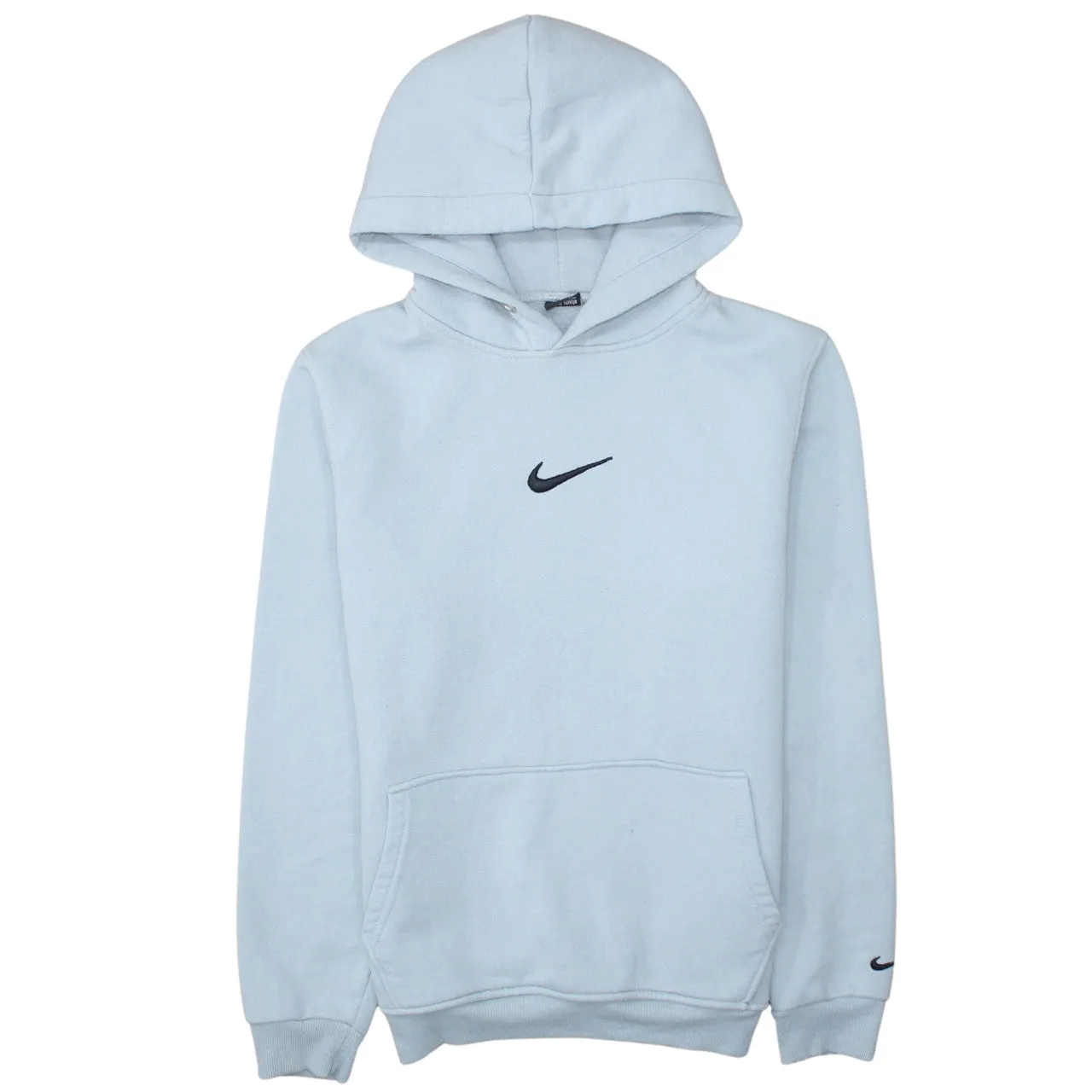 Nike 90's Center Middle Swoosh Pullover Hoodie Medium Blue sold by Vintage Club