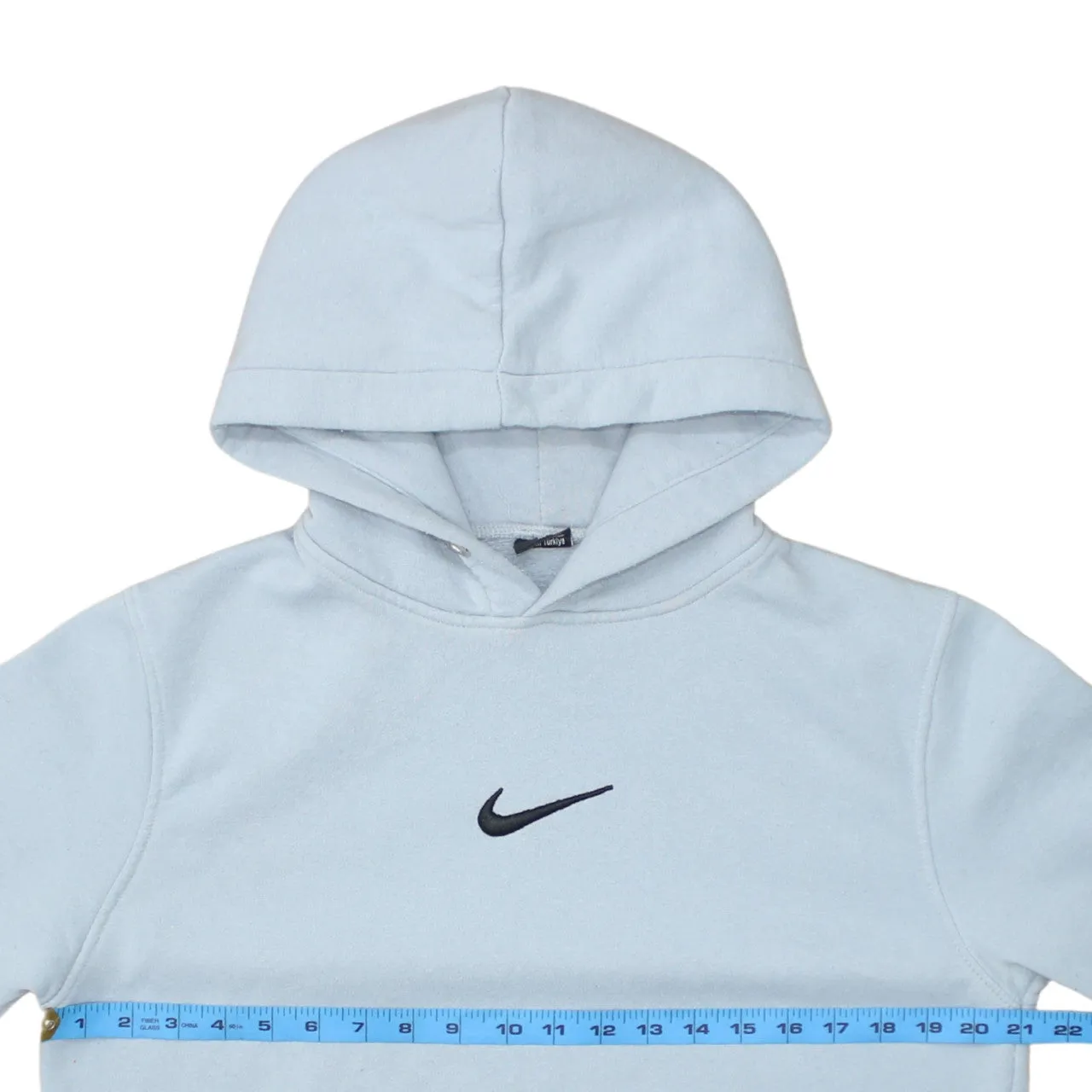 Nike 90's Center Middle Swoosh Pullover Hoodie Medium Blue sold by Vintage Club product image thumbnail 5