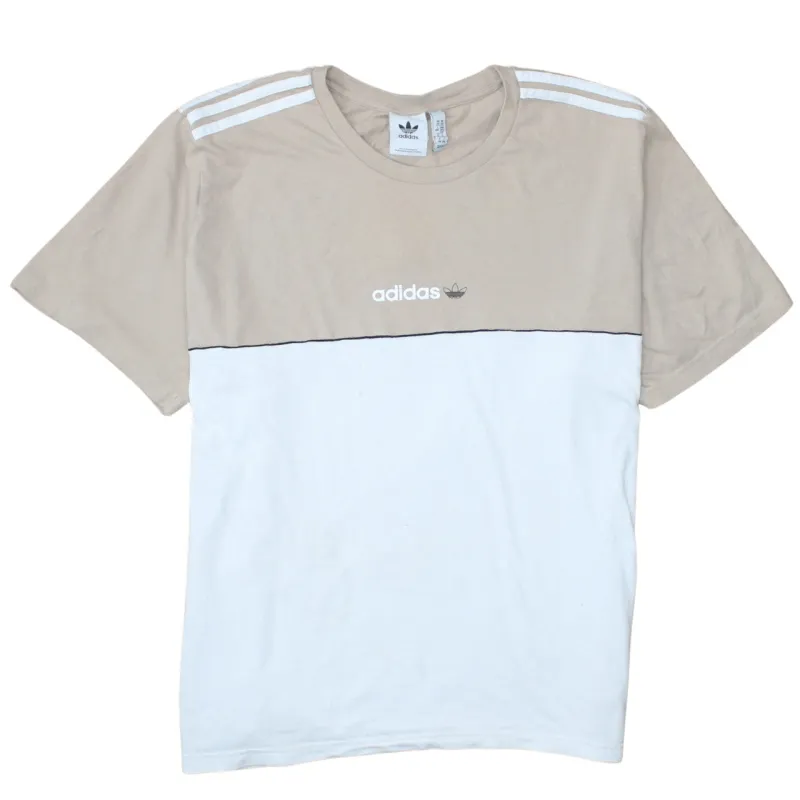 Adidas 90's Short Sleeves Crew Neck T Shirt XXLarge (2XL) Beige Cream made by Adidas