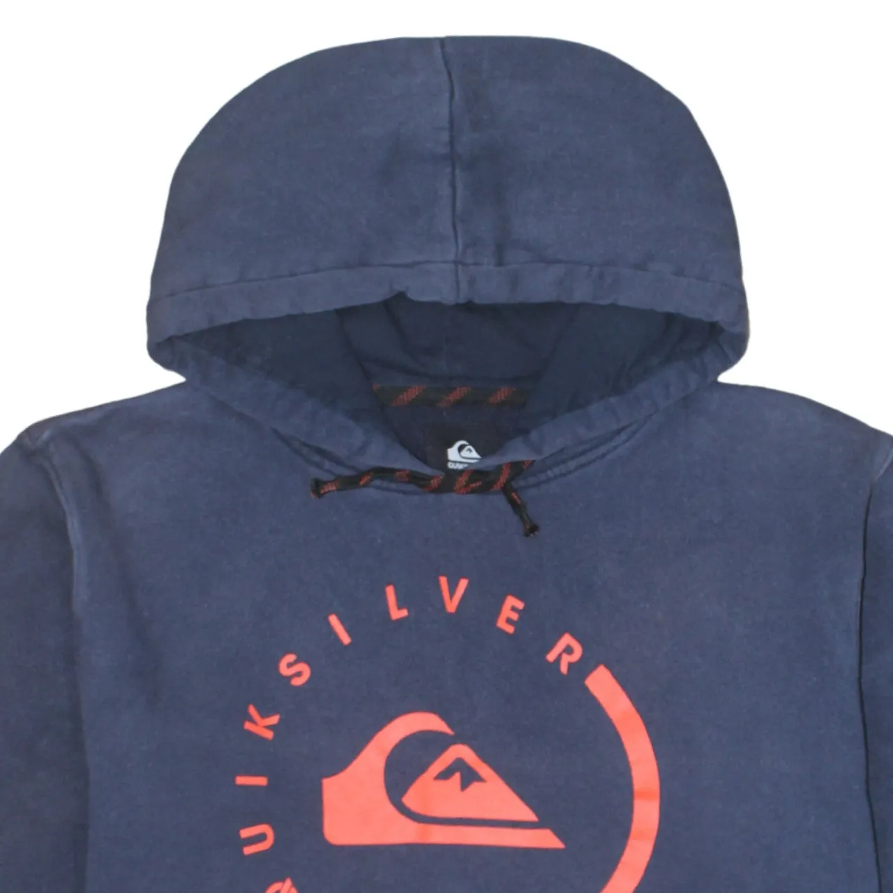 Quiksilver Navy Blue Hoodie Men's Large Printed Logo Front Pocket Pullover Sweatshirt sold by Vintage Club product image thumbnail 3