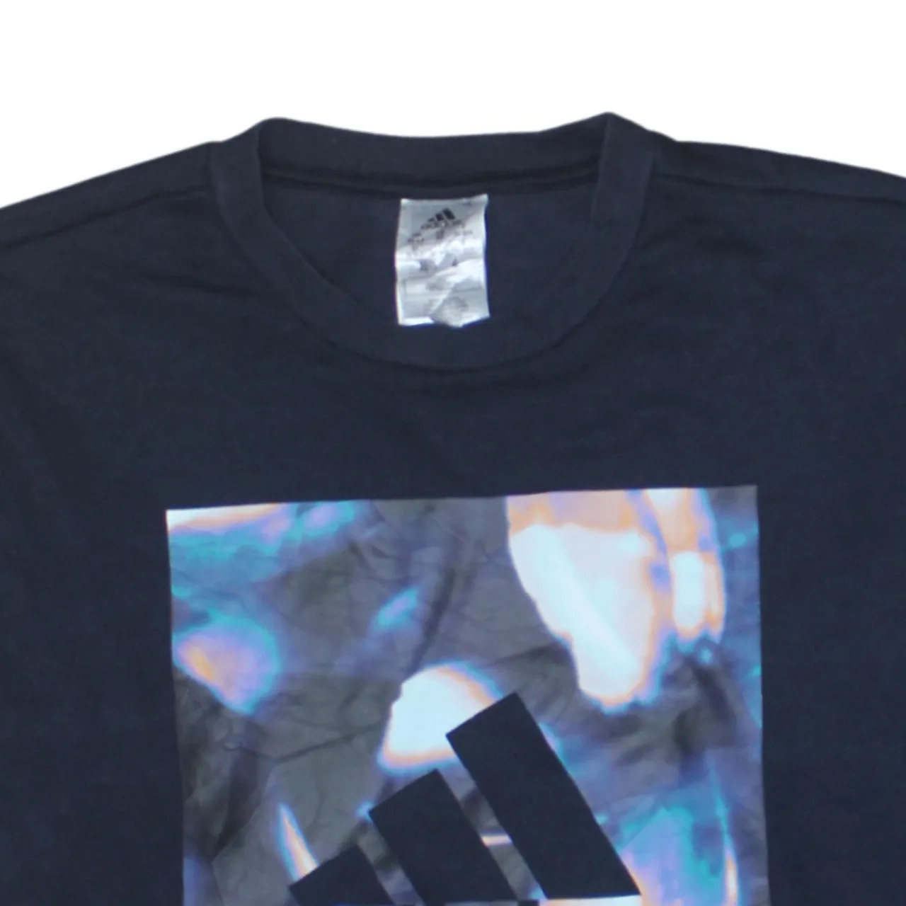 Adidas Navy Blue Sweatshirt Women's XSmall Printed Box Logo Crewneck Pullover Top sold by Vintage Club product image thumbnail 3