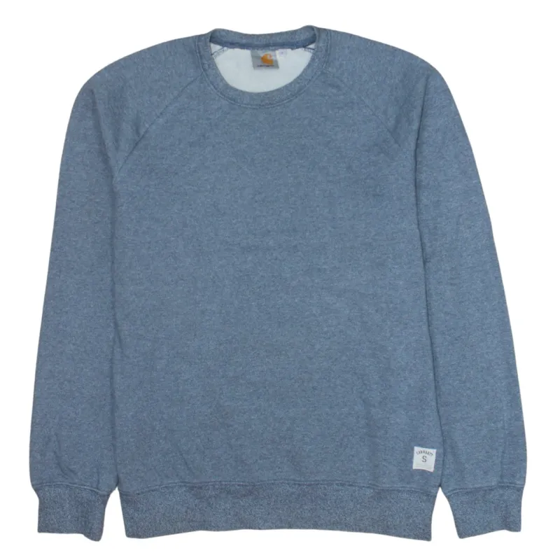 Carhartt 90's Plain Crew Neck Sweatshirt Small Blue sold by Vintage Club
