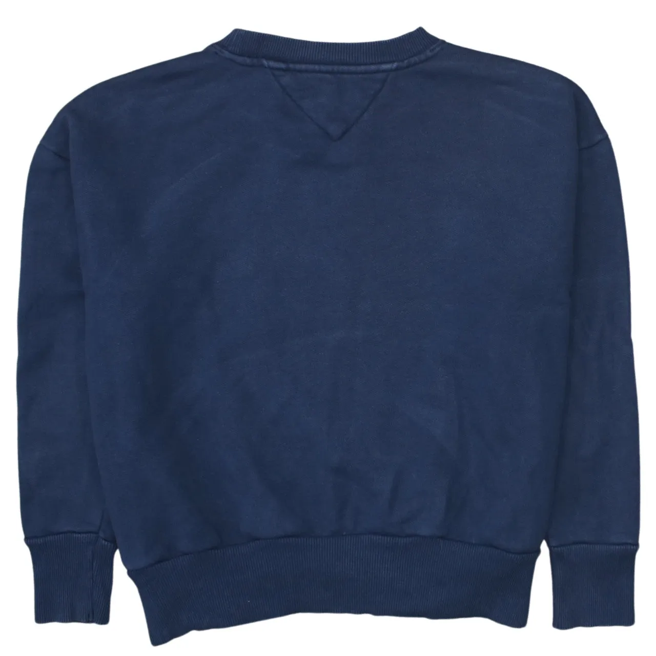 Tommy Jeans Navy Blue Sweatshirt Men's Medium Embroidered Spellout Logo Crewneck Pullover sold by Vintage Club product image thumbnail 2