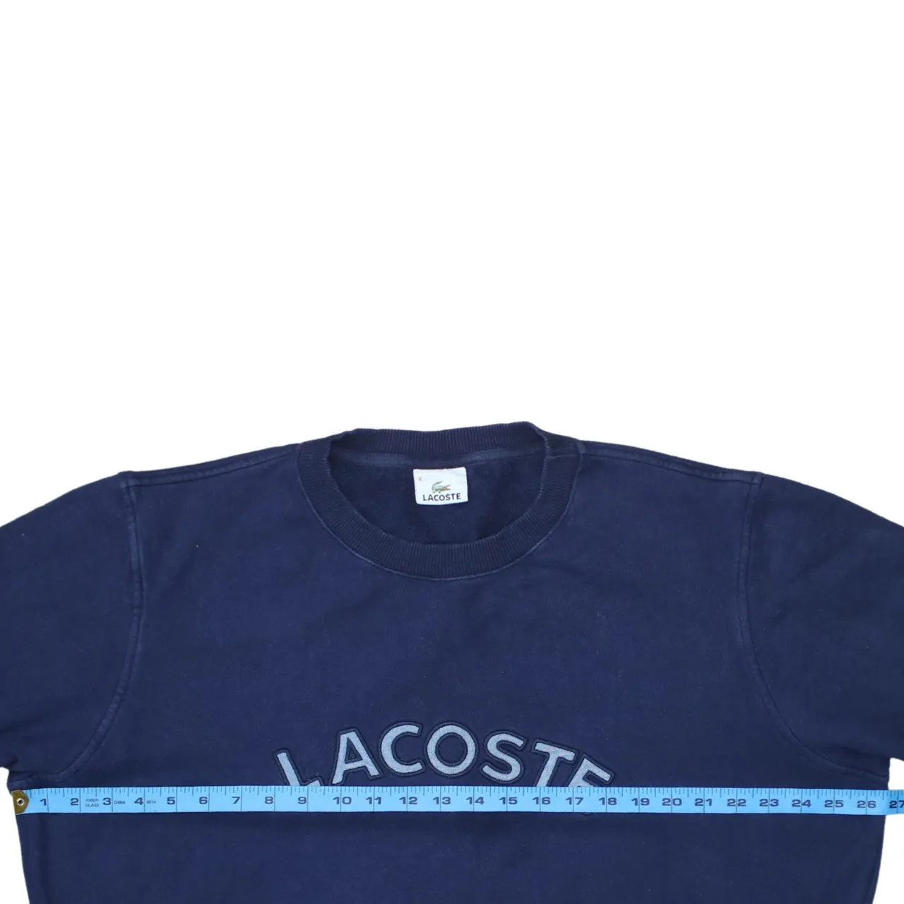 Lacoste 90's Spellout Crew Neck Sweatshirt XLarge Navy Blue sold by Vintage Club product image thumbnail 5
