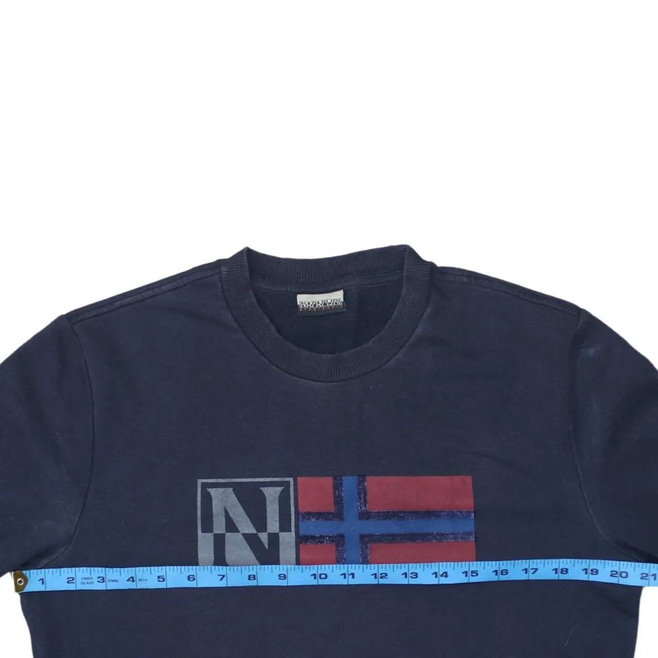 Napapijri 90's Lightweight Crew Neck Sweatshirt Medium Navy Blue sold by Vintage Club product image thumbnail 5