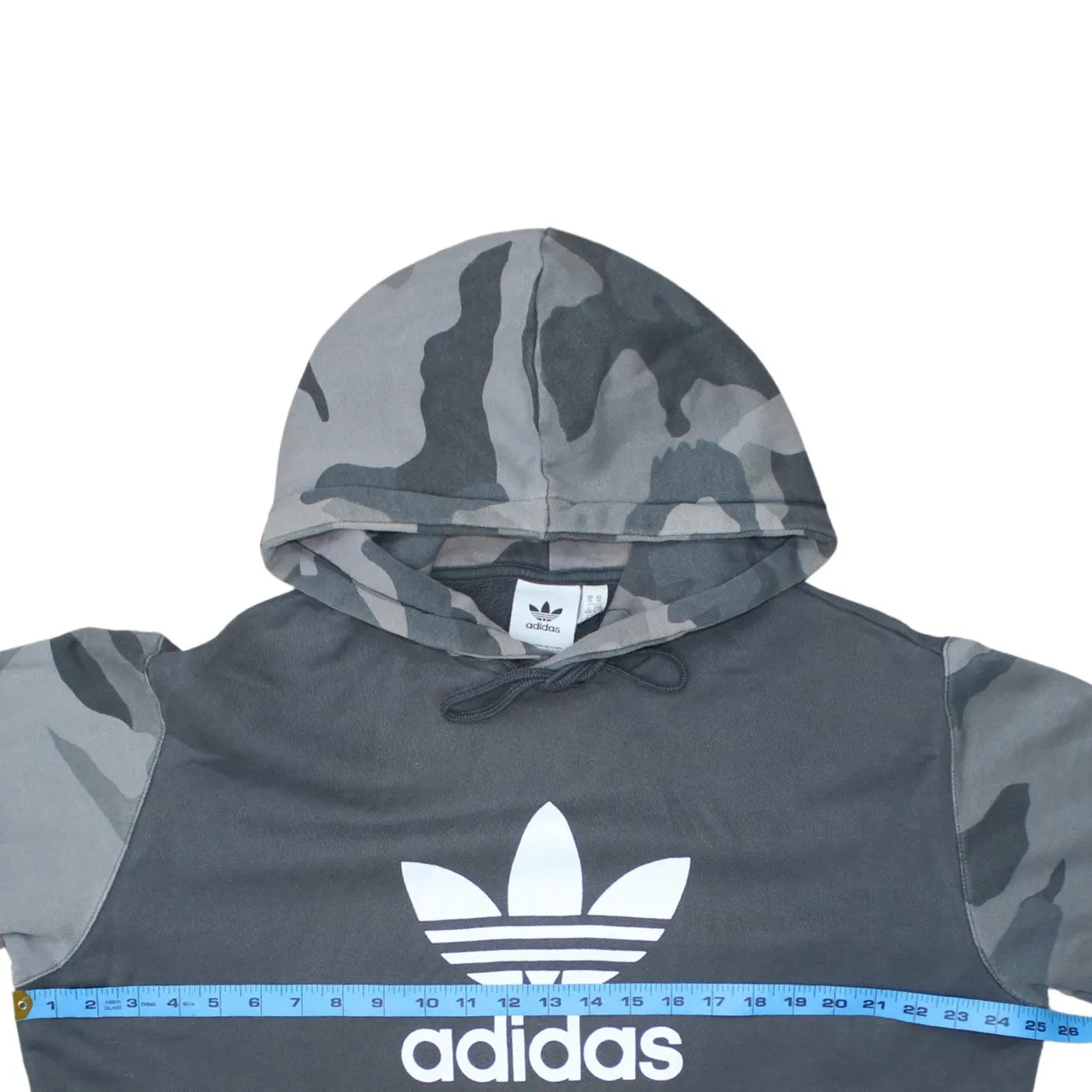 Adidas Grey Camo Hoodie Men's XLarge Printed Trefoil Logo Front Pocket Pullover Sweatshirt sold by Vintage Club product image thumbnail 5