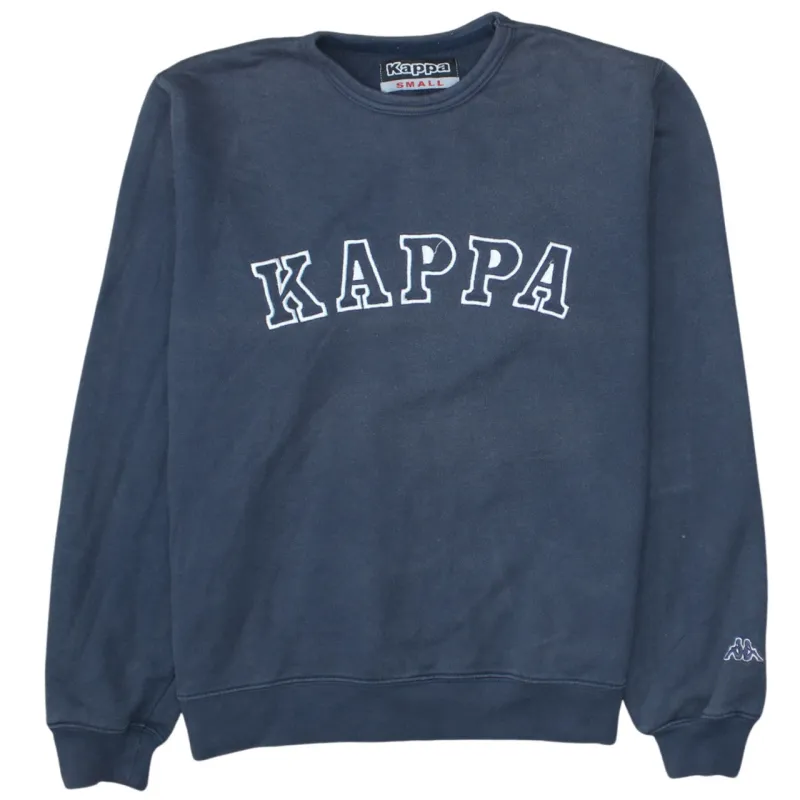 Kappa Navy Blue Sweatshirt Men's Small Large Printed Logo Ribbed Cuffs Crewneck Pullover sold by Vintage Club