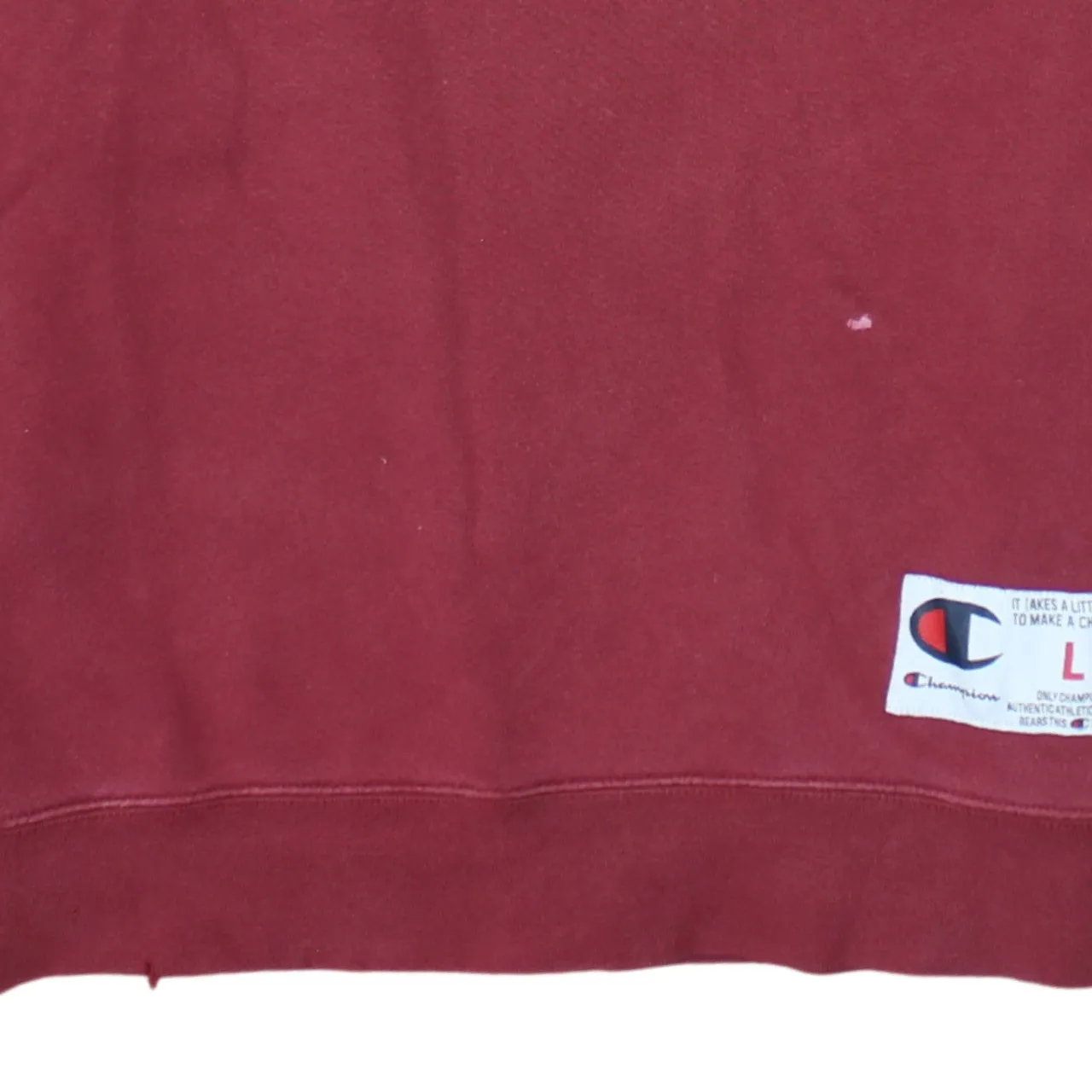 Champion Burgundy Red Sweatshirt Men's Large Embroidered Logo Elbow Panels Pullover Jumper sold by Vintage Club product image thumbnail 4