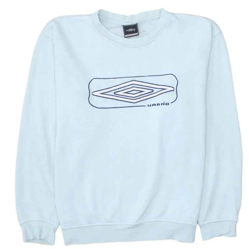 Umbro 90's Spellout Crew Neck Sweatshirt Medium Blue sold by Vintage Club