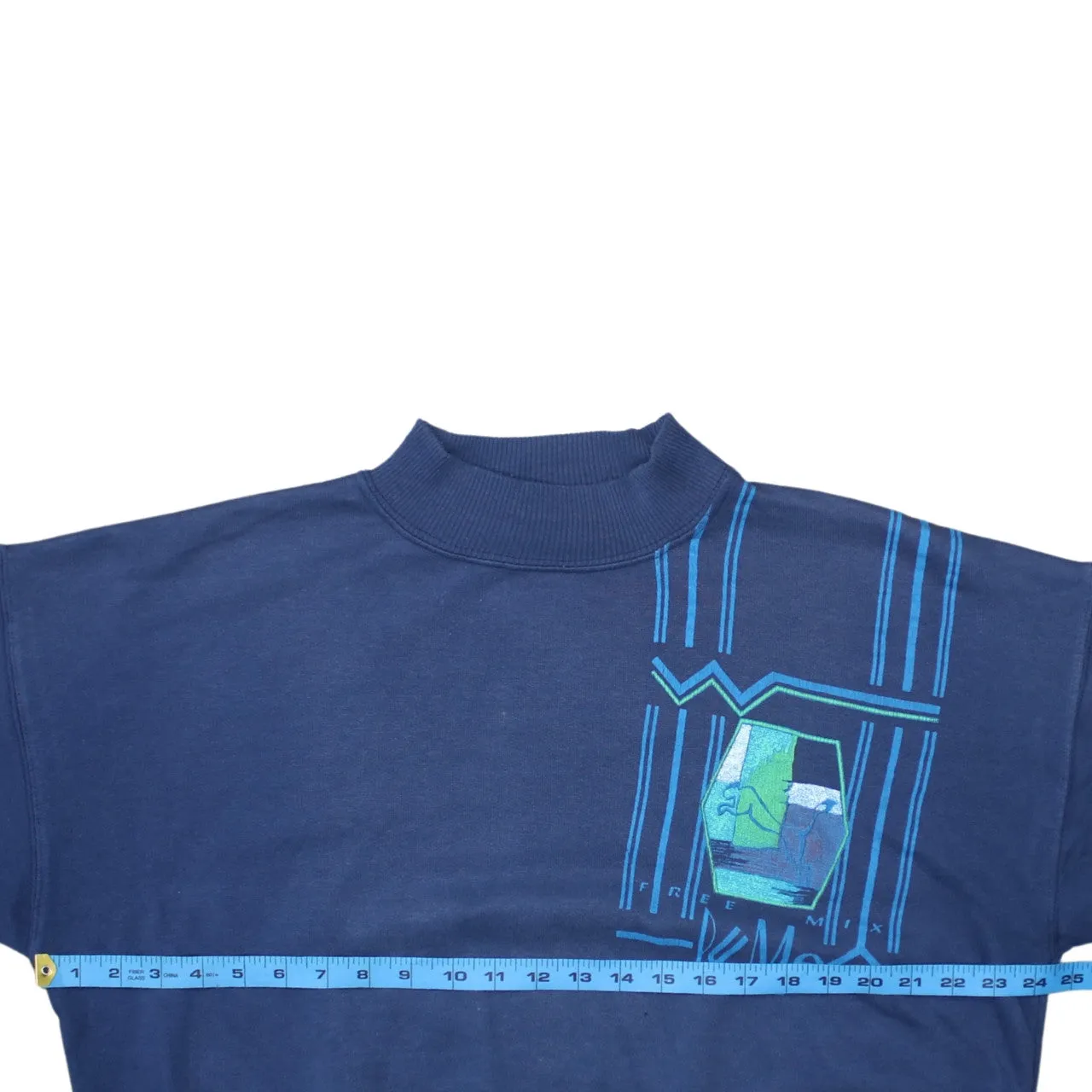 Puma Navy Blue Sweatshirt Men's Medium Printed Chest Graphic Ribbed Hem Crewneck Pullover sold by Vintage Club product image thumbnail 5