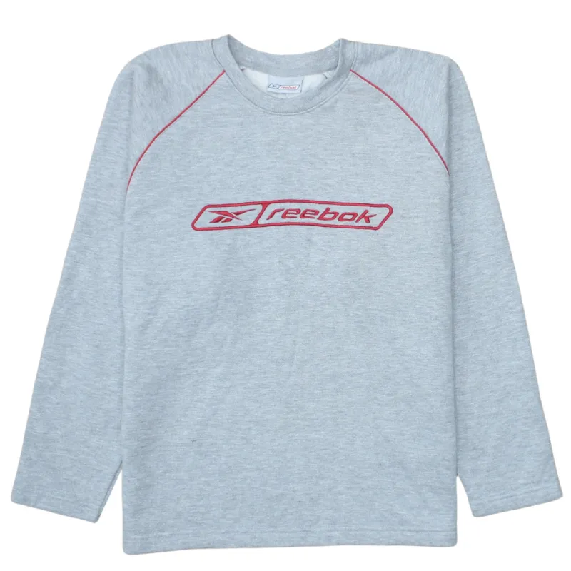 Reebok 90's Spellout Crew Neck Sweatshirt Small  Grey sold by Vintage Club
