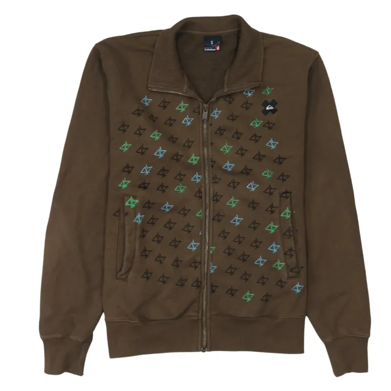 QuikSilver 90's Lightweight Full Zip Up Sweatshirt Small Brown made by Quiksilver