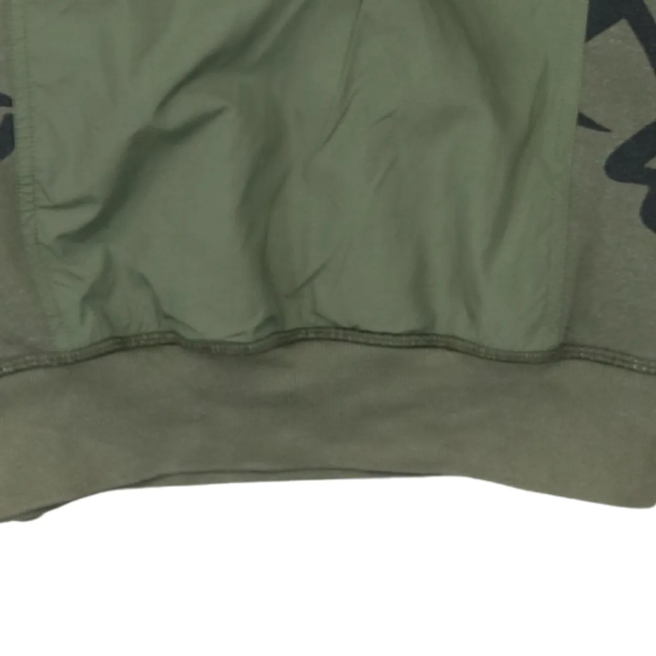 Champion Olive Green Hoodie Women's Large All Over Logo Nylon Zip Pocket Pullover Sweatshirt sold by Vintage Club product image thumbnail 4