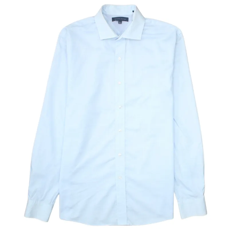 Tommy Hilfiger 90's Long Sleeve Button Up Shirt Medium  Blue sold by Vintage Club