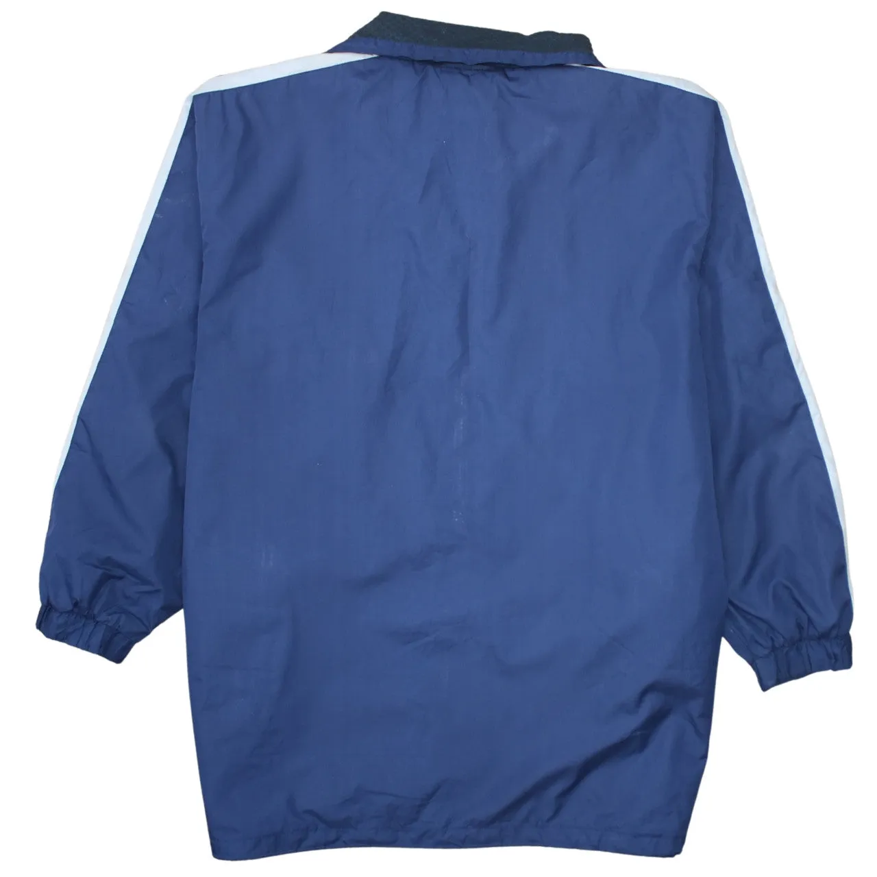 Nike Navy Blue Jacket Men's Small Embroidered Swoosh Stripe Sleeve Zip Pockets Windbreaker sold by Vintage Club product image thumbnail 2