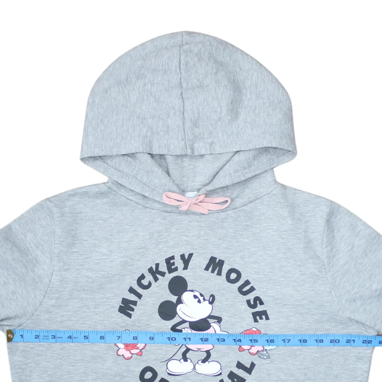 Disney Light Grey Hoodie Women’s Medium Mickey Mouse Printed Graphic Pullover Sweatshirt sold by Vintage Club product image thumbnail 5