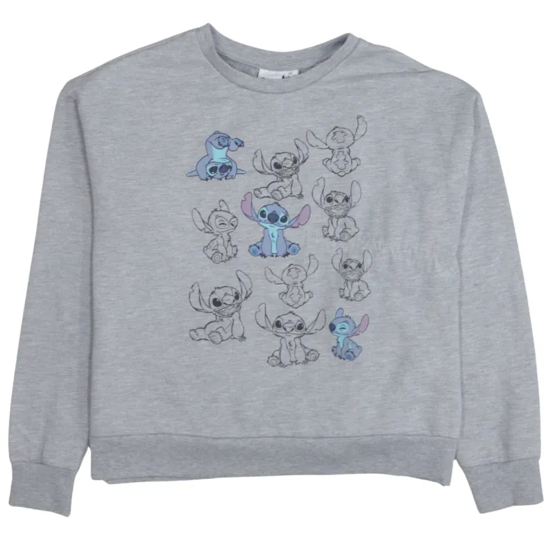 Disney Grey Sweatshirt Men's XSmall Printed Stitch Graphic Crewneck Pullover Fleece Top sold by Vintage Club