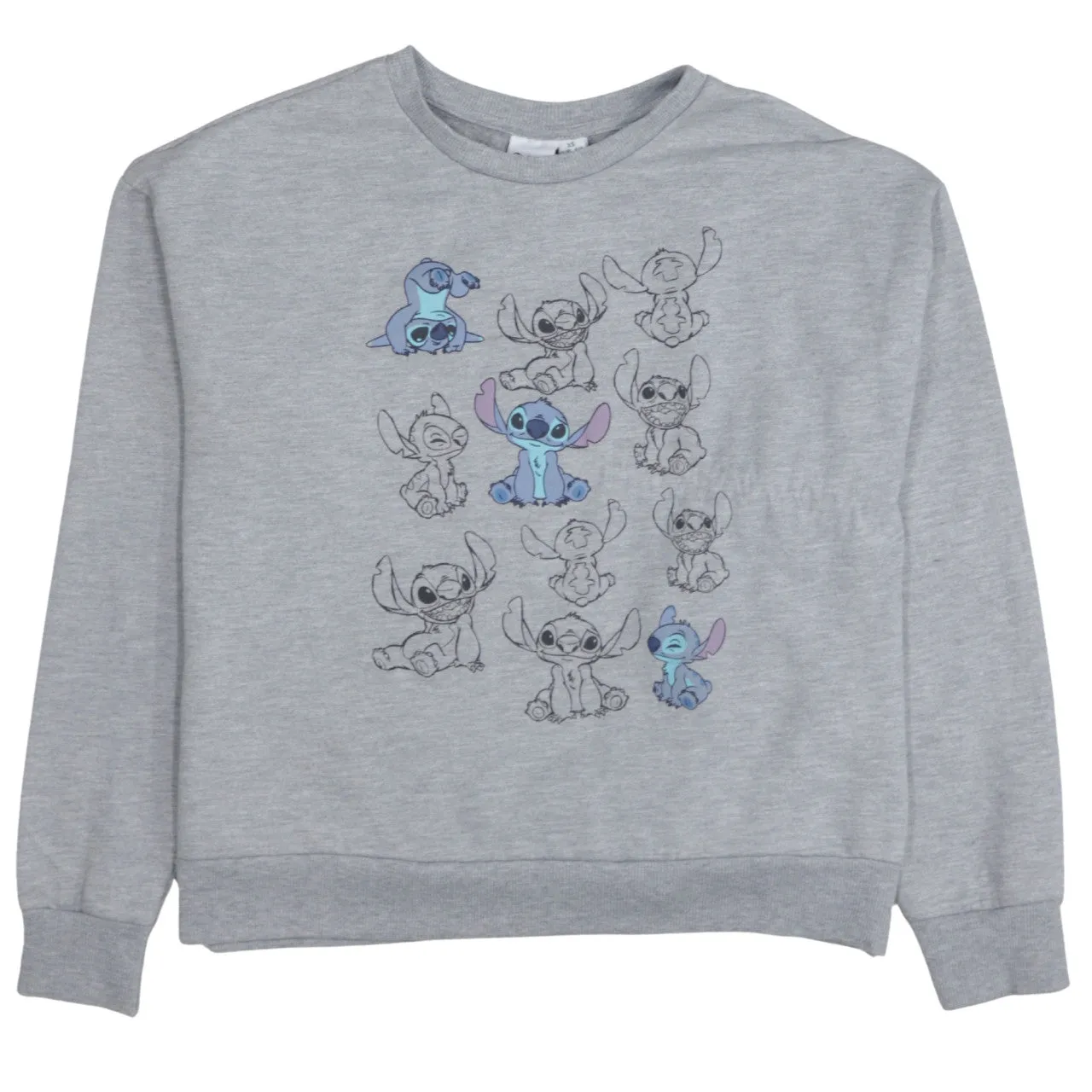 Disney Grey Sweatshirt Men's XSmall Printed Stitch Graphic Crewneck Pullover Fleece Top sold by Vintage Club