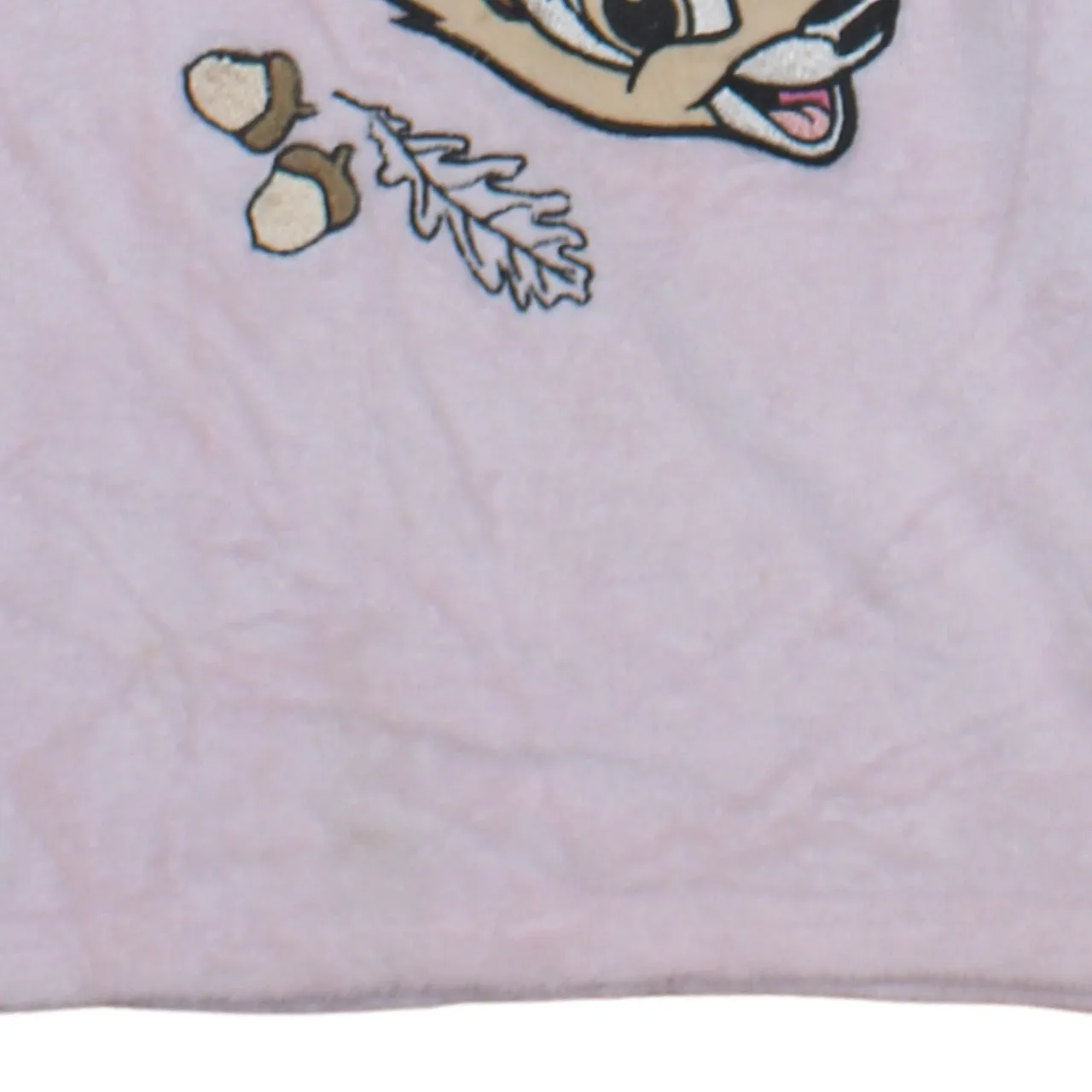 Disney Light Pink Fleece Sweatshirt Women’s Medium Bambi Embroidered Graphic Lounge Top sold by Vintage Club product image thumbnail 4