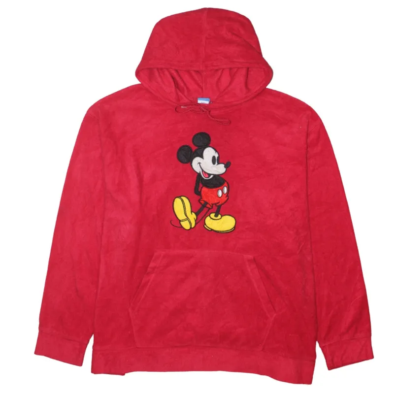 Disney Burgundy Red Hoodie Women’s 3XL Embroidered Mickey Mouse Graphic Fleece Top Sweatshirt sold by Vintage Club