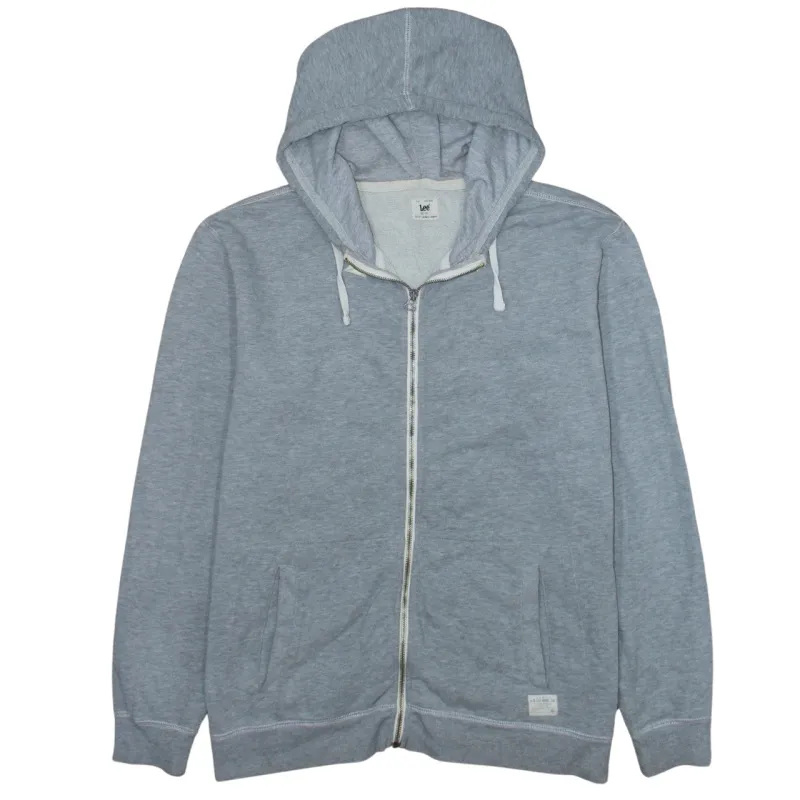 Lee Light Grey Zip Hoodie Women’s XXLarge Drawstring Hood Split Pockets Casual Sweatshirt sold by Vintage Club