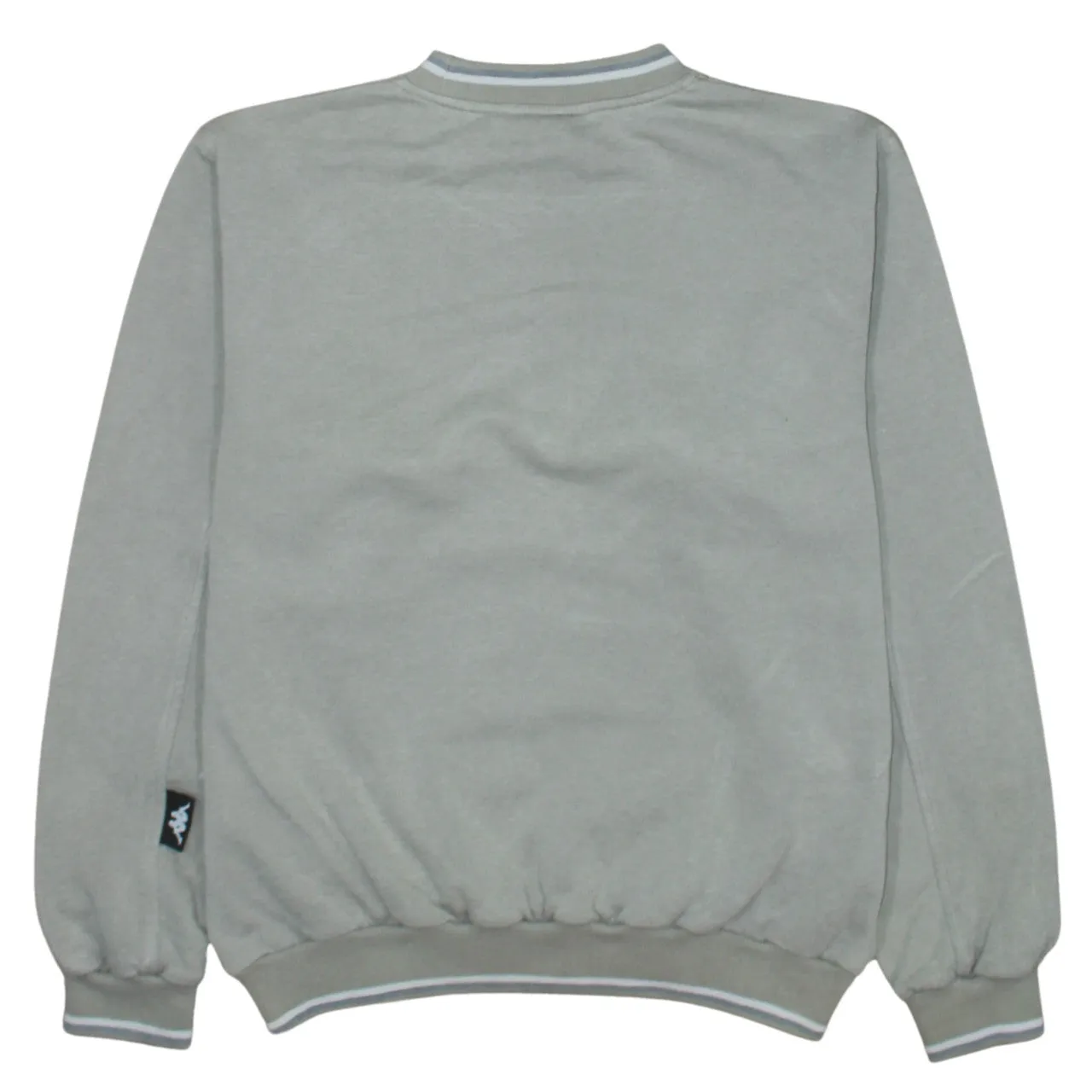 Kappa Grey Sweatshirt Men's Small Embroidered Big Logo Ribbed Trim Crewneck Pullover sold by Vintage Club product image thumbnail 2
