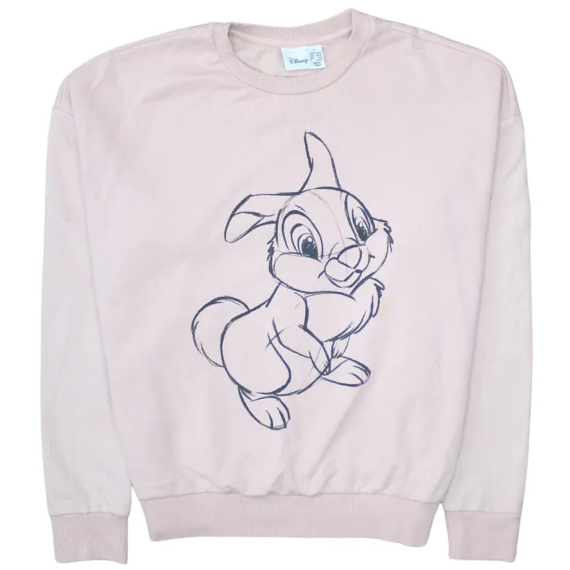 Disney Light Pink Sweatshirt Men's Small Printed Thumper Graphic Crewneck Pullover Top sold by Vintage Club