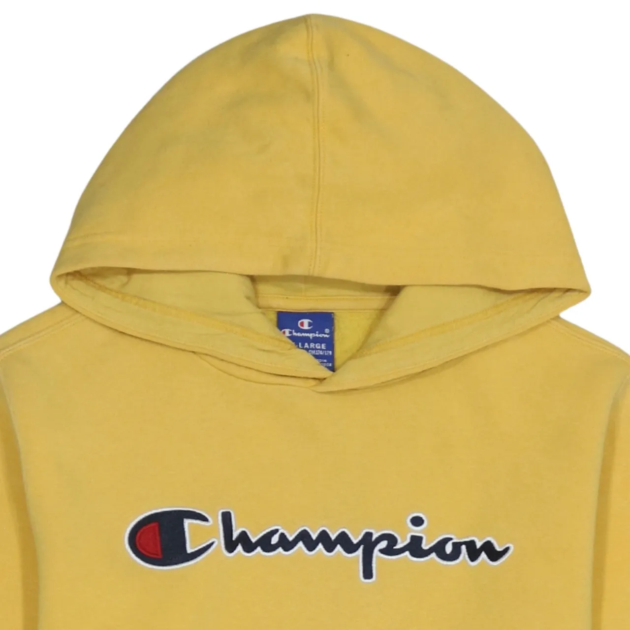 Champion Yellow Hoodie Women’s XXLarge Embroidered Script Logo Front Pocket Pullover Sweatshirt sold by Vintage Club product image thumbnail 3