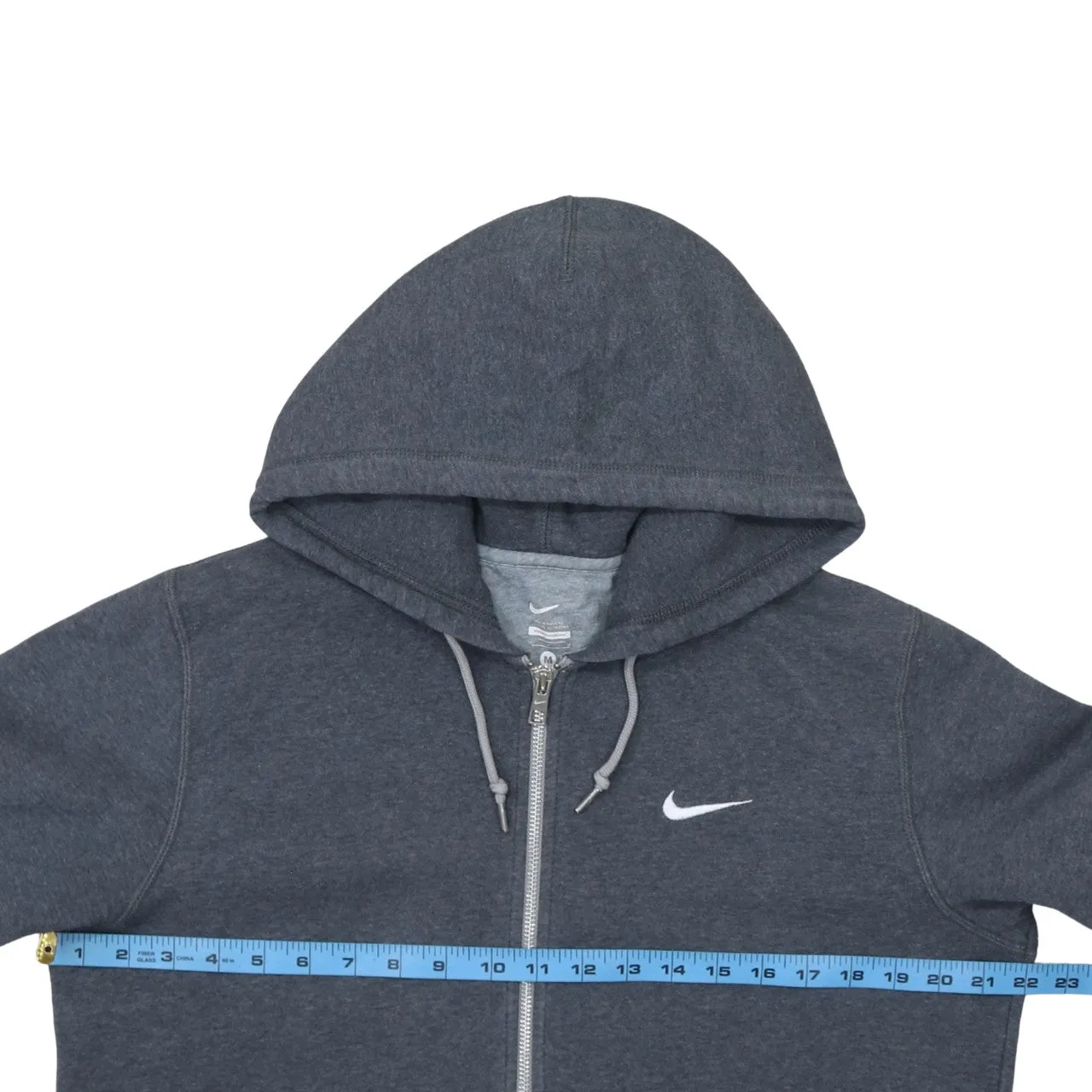Nike 90's Swoosh Full Zip Up Hoodie Medium Grey sold by Vintage Club product image thumbnail 5