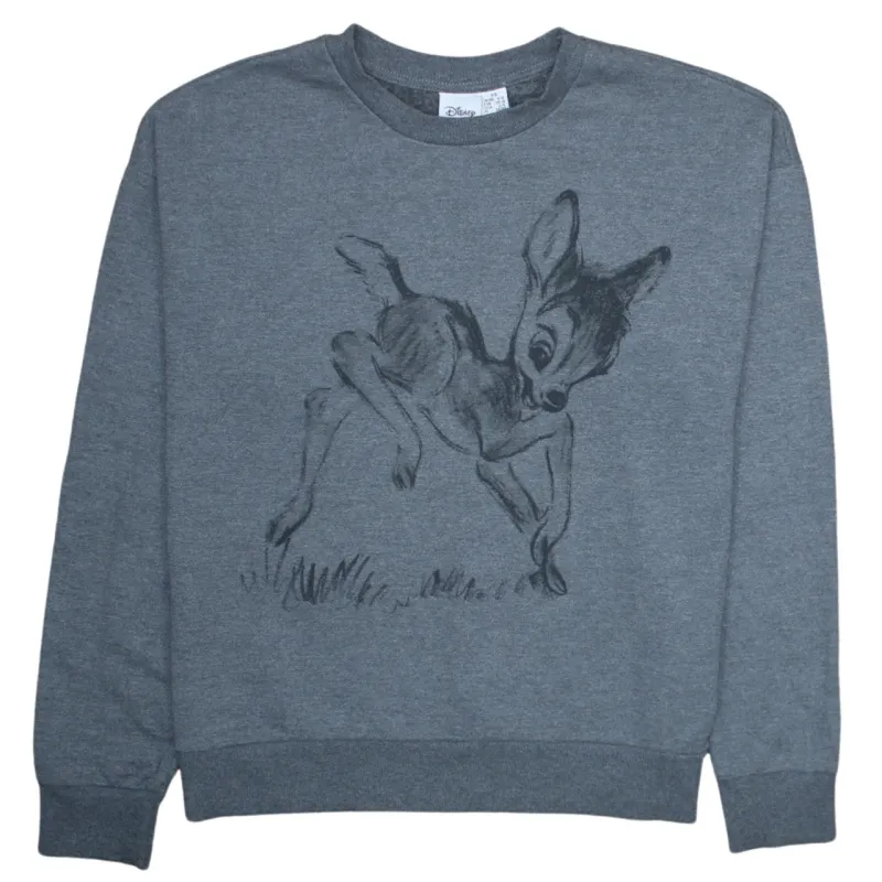 Diseny 90's Bambi Crew Neck Sweatshirt XSmall Grey made by Vintage Club