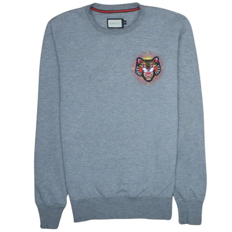 Gucci 90's Lightweight Crew Neck Sweatshirt Small Grey sold by Vintage Club