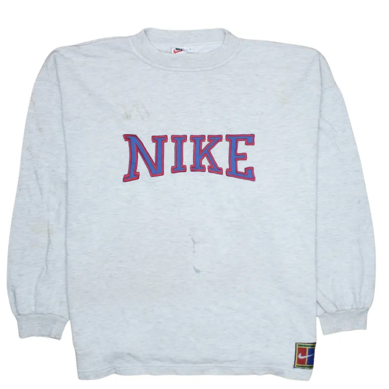 Nike 90's Spellout Crew Neck Sweatshirt Large Grey sold by Vintage Club