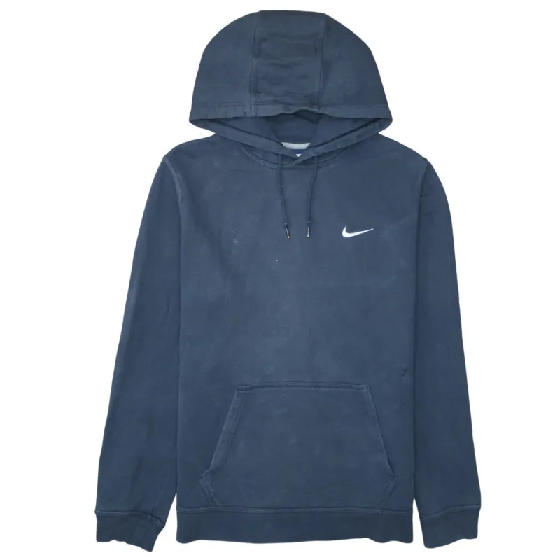 Nike 90's Swoosh Pullover Hoodie Large Navy Blue sold by Vintage Club