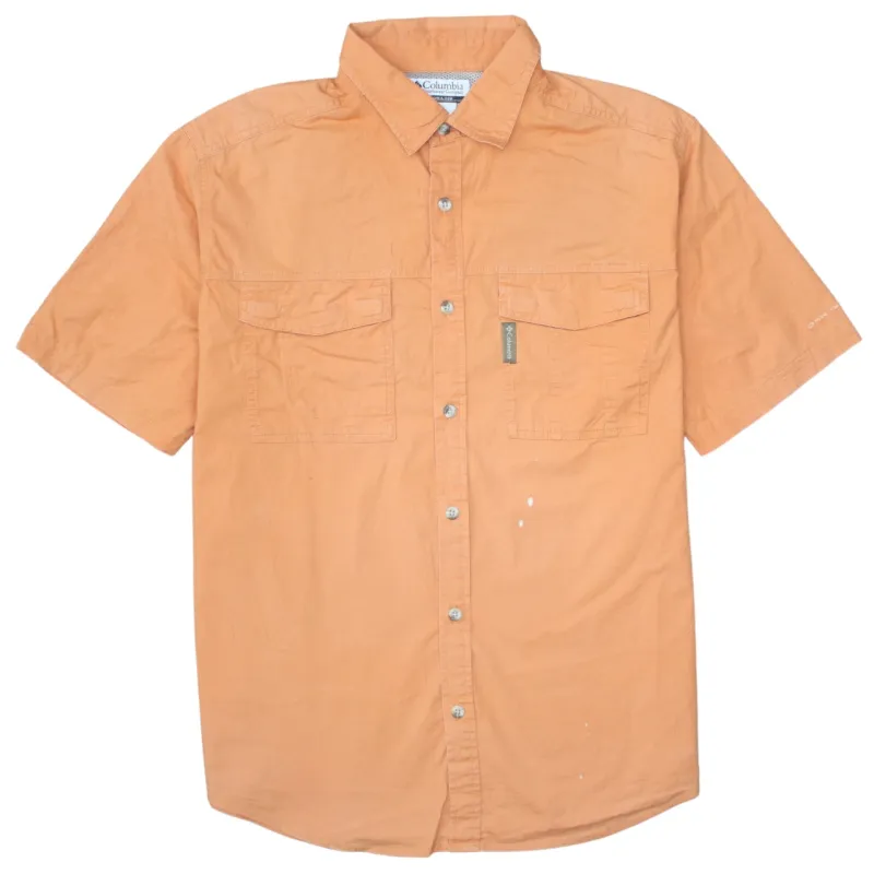 Columbia 90's Short Sleeves Button Up T Shirt Large Orange sold by Vintage Club
