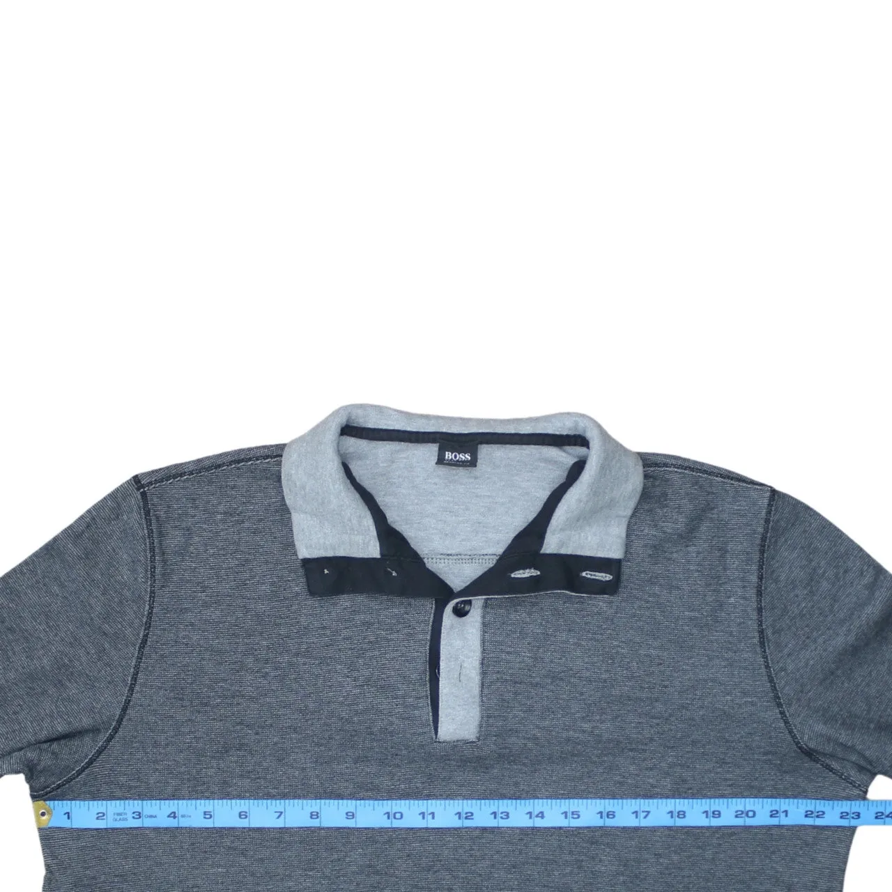 HUGO BOSS Grey Long Sleeve Polo Shirt Men’s XLarge Contrast Collar Casual Top sold by Vintage Club product image thumbnail 5