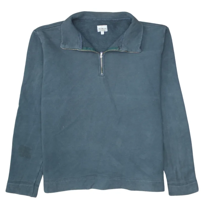 Calvin Klein Dark Green Quarter Zip Sweatshirt Women's XLarge Minimal Plain Pullover Top sold by Vintage Club