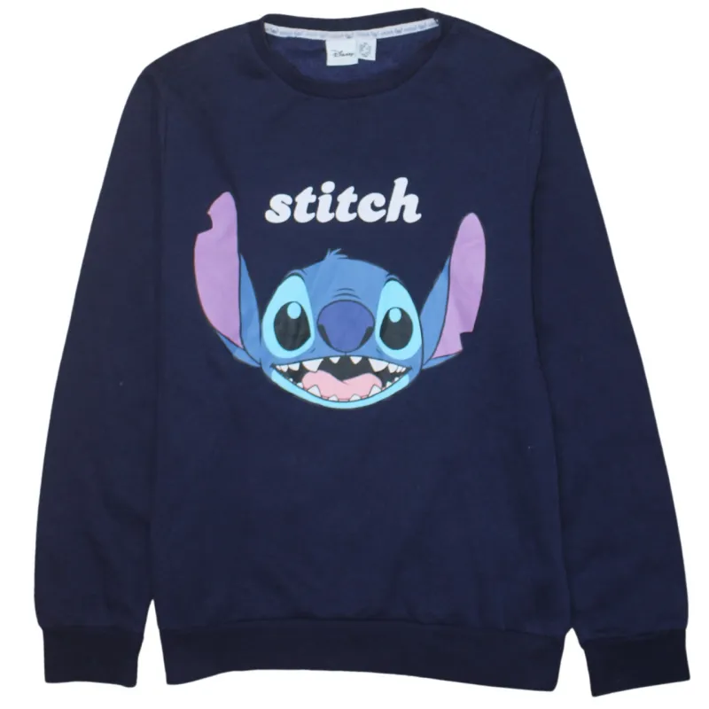 Disney 90's Stitch Crew Neck Sweatshirt XSmall Navy Blue sold by Vintage Club