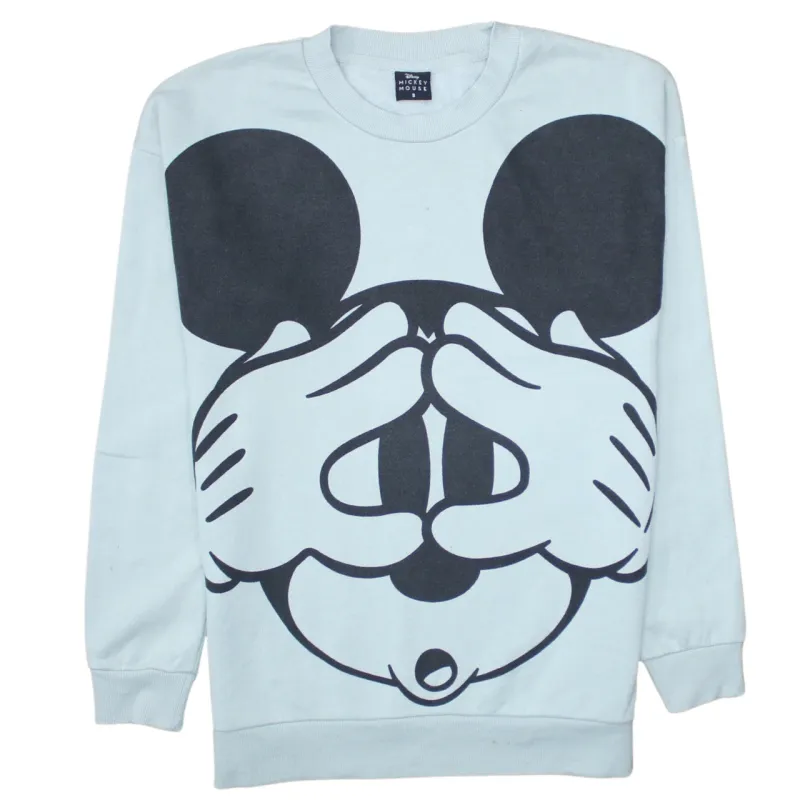 Diseny 90's Mickey Mouse Crew Neck Sweatshirt Small Blue sold by Vintage Club