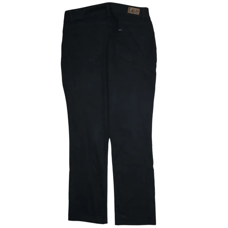 Lee Black Jeans Men's 36 Straight Leg Five Pocket Denim Trousers Pants made by Lee