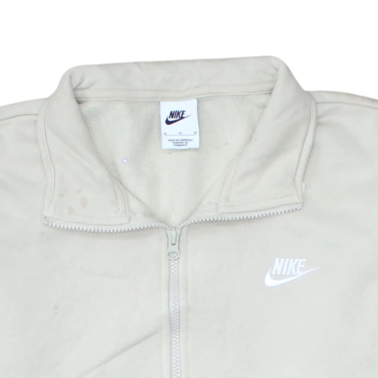 Nike 90's Swoosh Quarter Zip Sweatshirt Medium Beige Cream sold by Vintage Club product image thumbnail 3