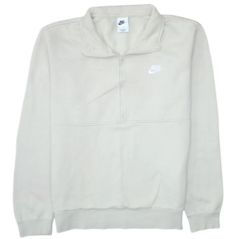 Nike 90's Swoosh Quarter Zip Sweatshirt Medium Beige Cream made by Nike