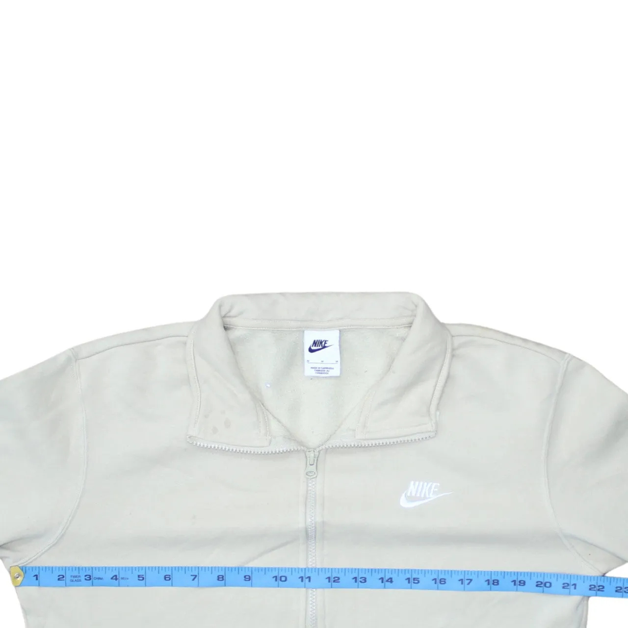 Nike 90's Swoosh Quarter Zip Sweatshirt Medium Beige Cream sold by Vintage Club product image thumbnail 5